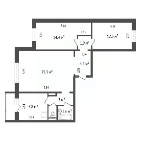 Продается 3-комн. квартира, 76,4 м²