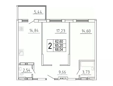 Продается 2-комн. квартира, 63,2 м²
