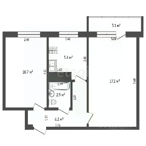 Продается 2-комн. квартира, 46 м²