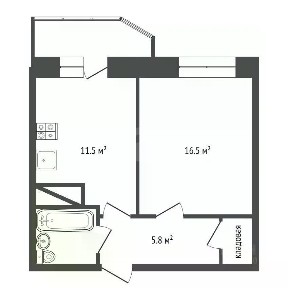 Продается 1-комн. квартира, 38,5 м²
