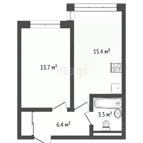 Продается 1-комн. квартира, 40,7 м²
