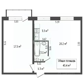 Продается 2-комн. квартира, 45,4 м²