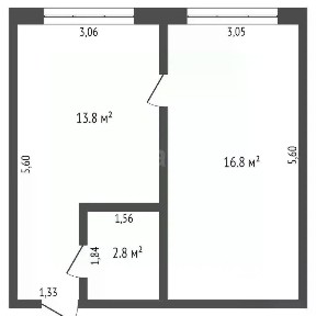 Продается 1-комн. квартира, 33,1 м²