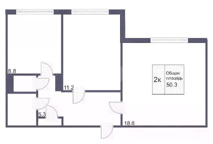 Продается 2-комн. квартира, 50,3 м²