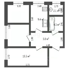 Продается 2-комн. квартира, 57 м²