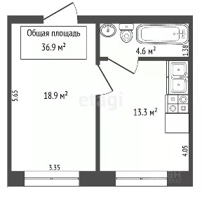 Продается 2-комн. квартира, 36,9 м²