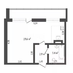Продается студия, 35,4 м²
