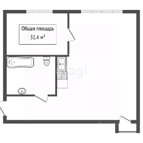 Продается 1-комн. квартира, 31,4 м²