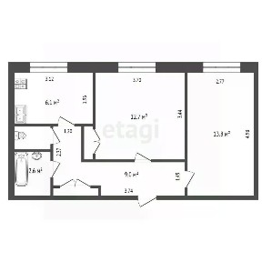 Продается 2-комн. квартира, 46,6 м²