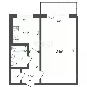 Продается 1-комн. квартира, 30,6 м²