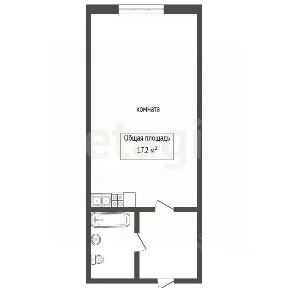 Продается студия, 17,2 м²