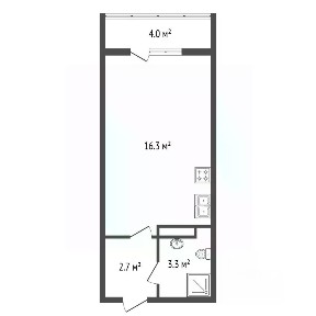 Продается студия, 24,1 м²