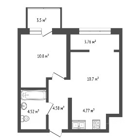 Сдается 1-комн. квартира, 42,6 м²