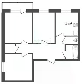 Продается 3-комн. квартира, 68,6 м²