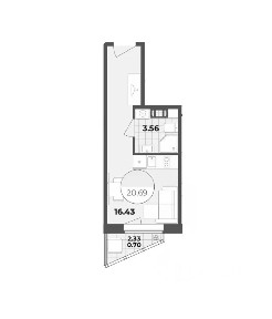 Продается апартаменты-студия, 20,6 м²