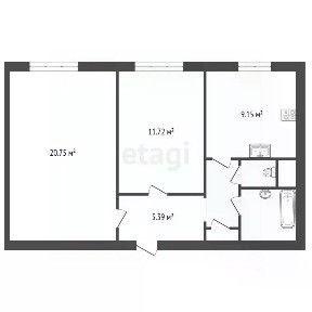 Продается 2-комн. квартира, 55 м²