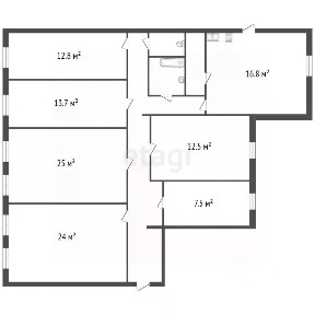 Продается 11/100 квартиры, 17,7/8,7/4 м²