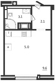Продается студия, 19,8 м²