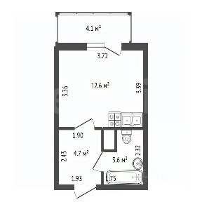 Продается студия, 20,9 м²