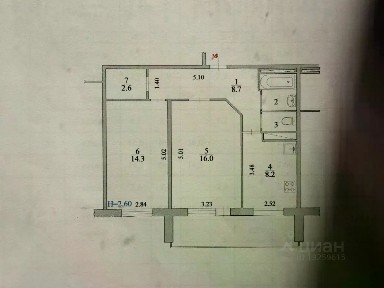 Продается 2-комн. квартира, 54,1 м²