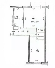 Продается 2-комн. квартира, 44 м²