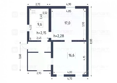 Продается 1-этажный дом, 43,2 м²