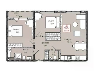 Продается 3-комн. квартира, 67,44 м²