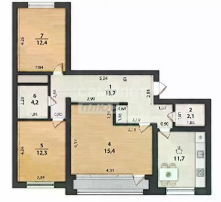 Продается 3-комн. квартира, 71,8 м²