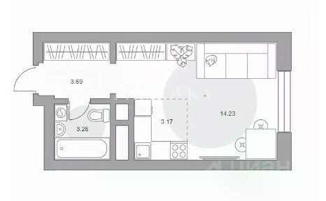 Продается студия, 24,4 м²