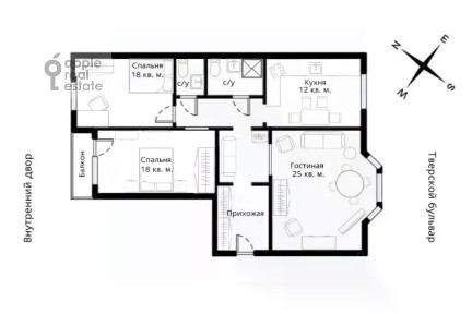Сдается 3-комн. квартира, 100 м²