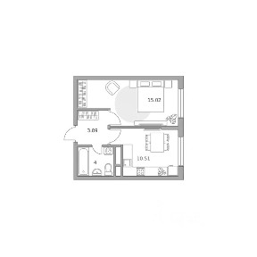 Продается 1-комн. квартира, 33,42 м²