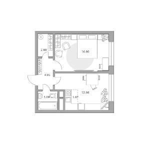 Продается 2-комн. квартира, 40,83 м²