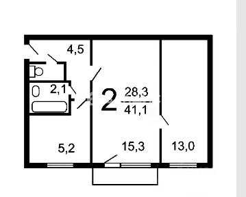 Продается 62,5% квартиры, 41,3/8 м²