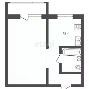 Продается 1-комн. квартира, 30,8 м²