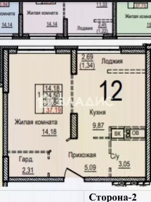 Продается 1-комн. квартира, 37,2 м²