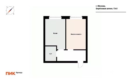 Сдается 1-комн. квартира, 34,9 м²