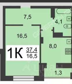 Сдается 1-комн. квартира, 37 м²