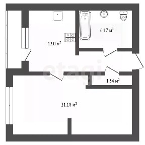 Продается 1-комн. квартира, 40,9 м²