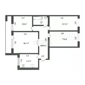 Продается 3-комн. квартира, 74,4 м²
