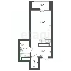 Продается студия, 27,9 м²