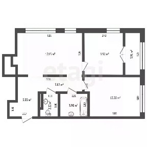 Продается 2-комн. квартира, 56,7 м²