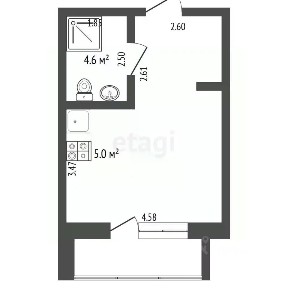 Продается студия, 27,2 м²