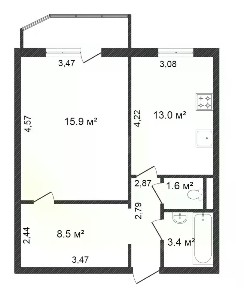 Продается 1-комн. квартира, 44,8 м²