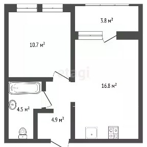 Продается 1-комн. квартира, 40,8 м²