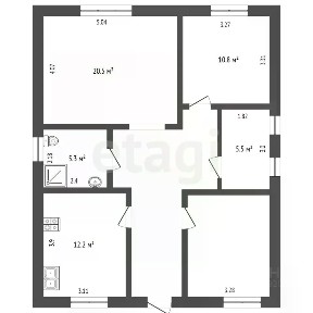 Продается 1-этажный дом, 89 м²