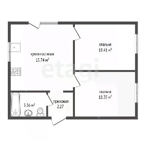 Продается 1-этажный дом, 57 м²