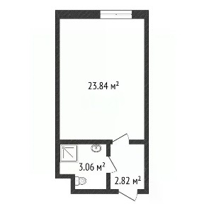 Продается апартаменты-студия, 29,6 м²