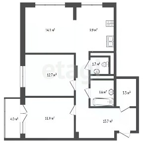 Продается 2-комн. квартира, 72,8 м²