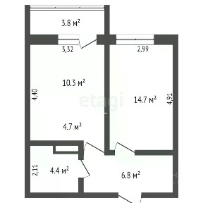 Продается 1-комн. квартира, 40,9 м²