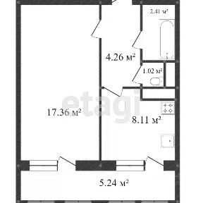 Продается 1-комн. квартира, 33,6 м²